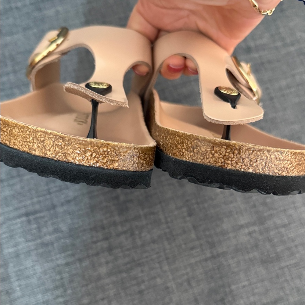 Birkenstock Nude Sandals with Gold Accents - Picture 7 of 7